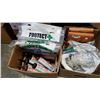Image 2 : Two boxes of caulk hard hats coveralls and Tool pouches