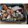 Image 2 : TOTE OF HARDWARE, HINGES, DOOR STOPPERS, ETC