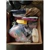 Image 2 : 2 BOXES OF COMPRESSION SOCKS, BEAUTY BAR,  STORAGE OTTOMAN, SLIP COVERS AND MORE
