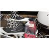 Image 2 : SCHUTT FOOTBALL HELMET, ICE HOCKEY GOALIE SKATES SIZE 5.5 AND SOCCER GOALIE GLOVES