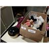 Image 1 : BOX OF DECORATIVE HOUSEWARES, VINTAGE MICKEY MOUSE DOLL