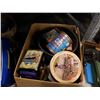 Image 2 : 2 BOXES OF COFFEE GRINDER, MORTAR AND PESTLE, COLLECTOR TINS