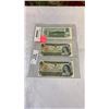 Image 1 : 3 MINT 1973 CANADIAN 1 DOLLAR BILLS - 2 IN SEQUENCE, LAST ISSUE OF BILL