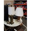 Image 1 : 2 TABLE LAMPS - MODERN WOOD AND VINTAGE
