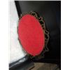 Image 2 : ANTIQUE OVAL BOWED GLASS METAL FRAMED PICTURE