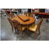 Image 2 : FRENCH PROVINCIAL DINING TABLE WITH LEAF AND 6 CHAIRS