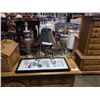 Image 1 : METAL CENTER PIECE, 3 TABLE LAMPS, AND PICTURE FRAME