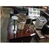 Image 1 : 2 CANDLESTICKS, METAL AND PLASTIC VASE
