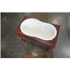 Image 8 : HAND MADE BABY BATH / COMMODE - ENAMELED BASIN