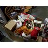Image 2 : 3 BOXES OF VINTAGE AND BAG NEW CHRISTMAS DECOR, CANDLES, ORNAMENTS, ETC