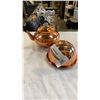 Image 1 : COPPER TEAPOT AND DISH WITH COVER