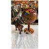 Image 1 : WOOD GLOBE AND WOOD FIGURE