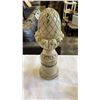 Image 2 : WOODEN CARVED STATUE WITH WOMAN AND GLAZED SHELL
