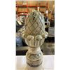 Image 3 : WOODEN CARVED STATUE WITH WOMAN AND GLAZED SHELL