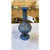 Image 2 : METAL OVERLAY BLUE GLASS DECANTER SET WITH 6 GLASSES