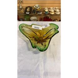 GREEN ART GLASS CHALET BOWL