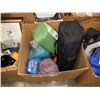 Image 1 : BOX OF 3 TENTS, SLEEPING BAG, AIR MATTRESS, ETC