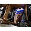Image 3 : BOX OF ASSORTED SPORT RAQUETS, ROLLERBLADES, PING PONG PADDLES, ETC