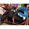 Image 2 : BOX OF SEAT CUSHIONS, TRAVEL PILLOWS, BACK CUSHIONS, ETC