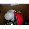 Image 2 : BOX OF ASSORTED HELMETS AND HARD HATS