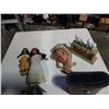 Image 2 : 2 FIRST NATIONS DOLLS, WEST GERMAN HEAD ART, GLASS CASE WITH DECORATIVE EGGS AND BINOCULARS