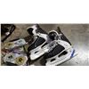 Image 2 : Size 11 tacks ice hockey skates with Toronto maple leaf coasters and snoopy figures