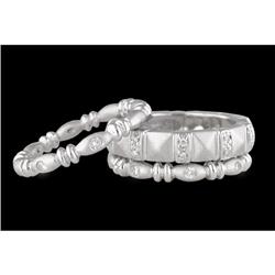 14K WHITE STACKABLE DIAMOND TRIO RINGS