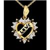 Image 1 : Sapphire and Diamond Heart LOVE Pendant