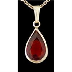 14KY Gold 1.15ct Natural Garnet Drop Pendant