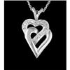 Image 1 : 14KW Gold Double Heart Diamond Pendant