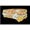Image 1 : 14KYWP Gold Diamond Flower Stackable Ring