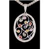 Image 1 : 14KW Gold Diamond/Multi Sapphire Pendant