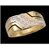Image 1 : 10KY Gold Classical Diamond Men's Ring