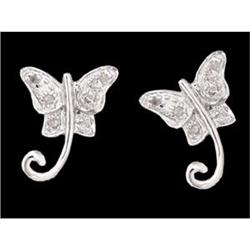 14KW Gold Diamond Butterfly Earrings