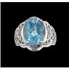Image 1 : 14KW 3.03ct Checkerboard-cut Blue Topaz/Diamond