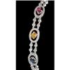 Image 1 : 14KW Gold 7.75ct Multi Sapphire/Diamond Bracel