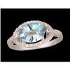 Image 1 : 14KW Gold Blue Topaz/Diamond Ring