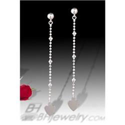 14KY Gold (not plated) Heart Dangling Earrings