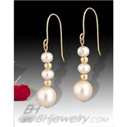 14KY Gold (not plated) Natural Pearl Dangling E