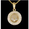 Image 1 : 14KY Gold Floating Diamond Circle Pendant