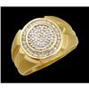 Image 1 : 10KY Gold .40ct Diamond Circle Men's Ring