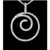 Image 1 : 14KW Gold Diamond Swirl Pendant