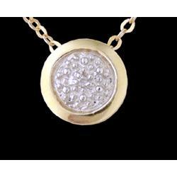 10KY Gold Classy Diamond Round Bezel Pendant