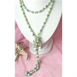66 One Strand Colored Pearl Necklace