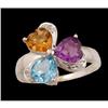 Image 1 : 14KW Gold 1.50ct. Multi Color Gemstone/Diamond