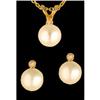 Image 1 : 14KY Gold Pearl Diamond Earrings / Pendant