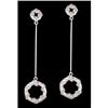 Image 1 : 14KW Gold Diamond Double Circle Drop Earrings