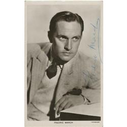 Fredric March Signed Postcard 
