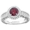 Image 1 : 1.50 CTW Ruby & Diamond Ring 14K White Gold - REF-87Y3V