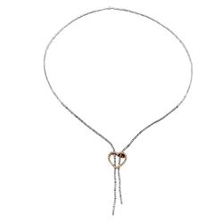 Natural 1.64 CTW Diamond Necklace 18K Two Tone Yellow Gold - REF-254X7T